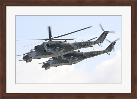 Framed Czech Air Force Mi-24 Hind Helicopters Print