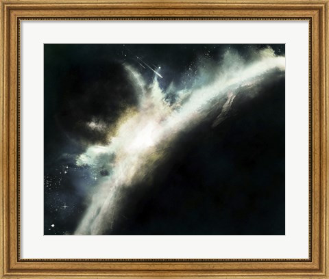 Framed Planet Pushed Out of its orbit Striking Another Planet Print