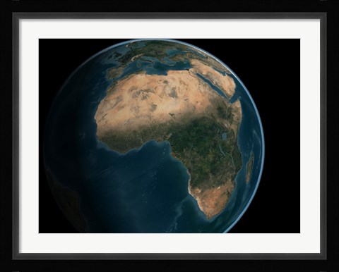 Framed Full Earth from Space Above the African Continent Print