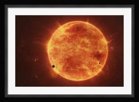 Framed Massive Red Dwarf Consuming Planets Within it's Range Print