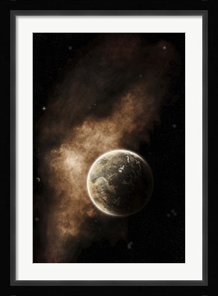 Framed Planet Full of Massive Mountain Chains and Vast Deserts Print