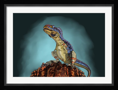 Framed Majungasaurus, a Theropod Dinosaur from the Cretaceous Period Print
