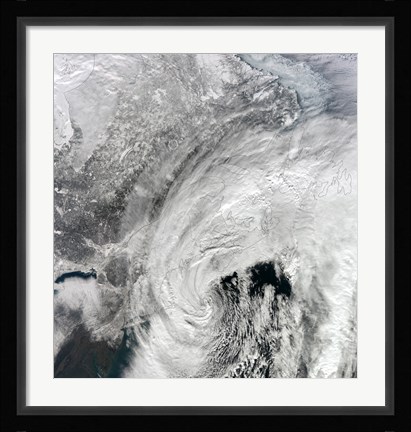 Framed Satellite View of a Large Nor'easter Print