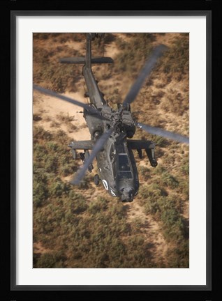 Framed AH-64D Apache Flying over Northern Iraq Print