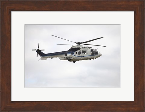 Framed German Air Force Eurocopter Cougar helicopter used for VIP transport Print