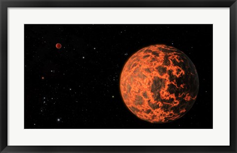 Framed Artist&#39;s Concept of an Exoplanet Known as UCF-101, Orbiting a Star called GJ 436 Print