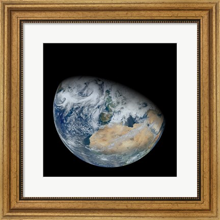 Framed Synthesized view of Earth Showing North Africa and Southwestern Europe Print
