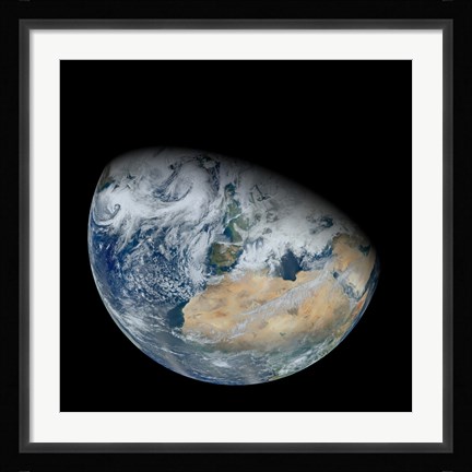 Framed Synthesized view of Earth Showing North Africa and Southwestern Europe Print