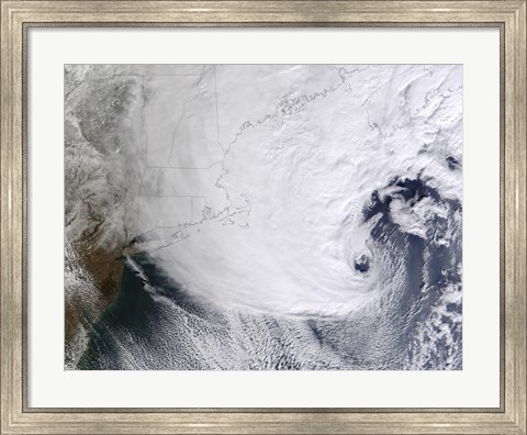 Framed Winter Storm Over Eastern New England Print