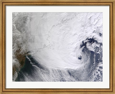 Framed Winter Storm Over Eastern New England Print