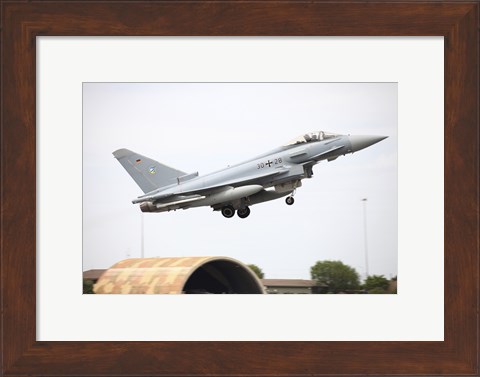 Framed German Eurofighter taking off from Albacete Airfield, Spain Print