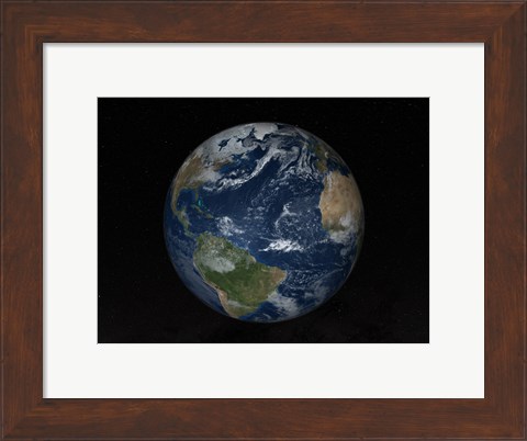 Framed Earth with Clouds and Sea Ice from December 8, 2008 Print