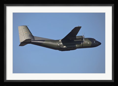 Framed German Air Force C-160D Transall Aircraft in Flight Print