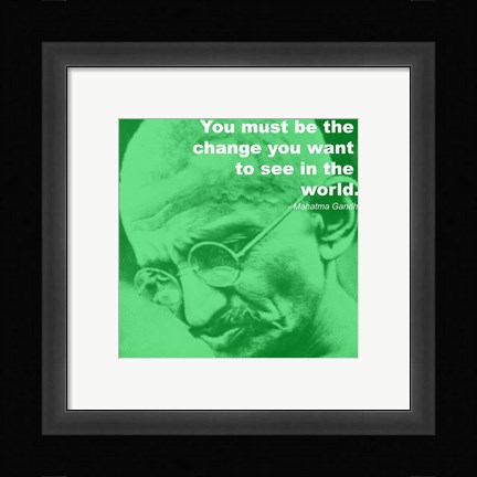 Framed Gandhi - Change Quote Print
