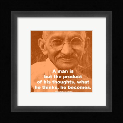 Framed Gandhi - Thoughts Quote Print