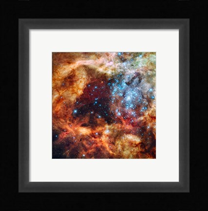 Framed Hubble Space Telescope image of the R136 Super Star Cluster Print
