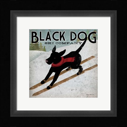 Framed Black Dog Ski Co. Print