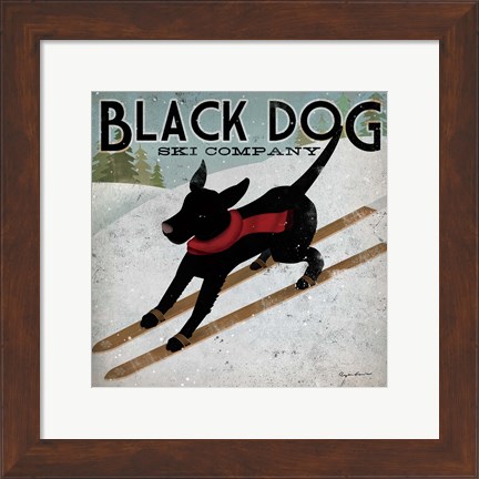 Framed Black Dog Ski Co. Print