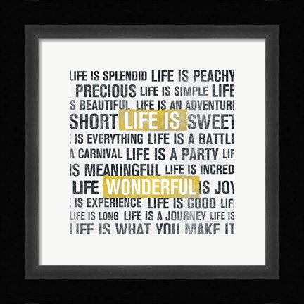 Framed Life Is Yellow Print