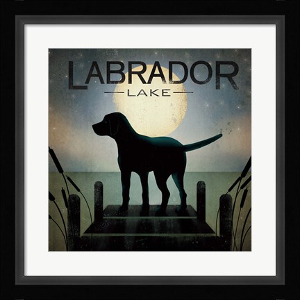 Framed Moonrise Black Dog Print