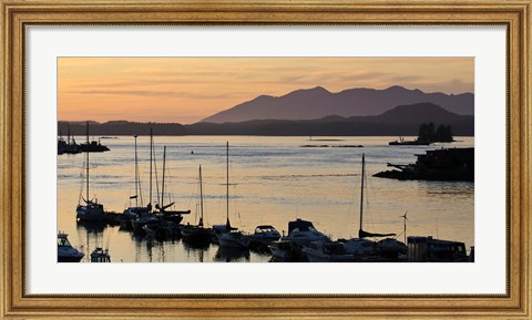 Framed Sunset at Tofino, Harbor, Vancouver Island, British Columbia Print