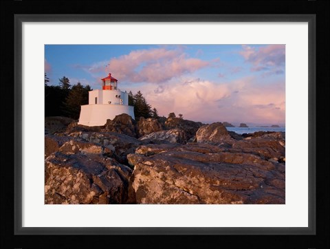 Framed Amphitrite Lighthouse, Vancouver Is, British Columbia Print