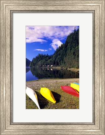Framed Canoeing, Clayoquot Wilderness, British Columbia Print