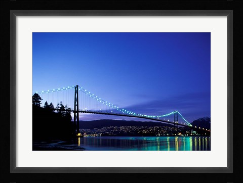 Framed Canada, British Columbia, Vancouver Lions Gate Bridge Print