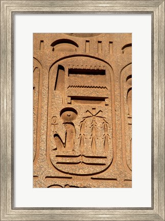 Framed Hieroglyphics, Obelisk, Ramses II, Temple of Luxor, Egypt Print