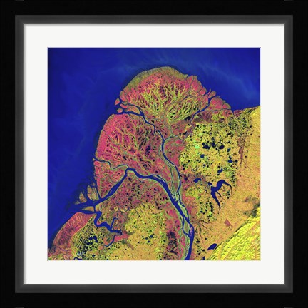 Framed Yukon Delta in Southwest Alaska Print