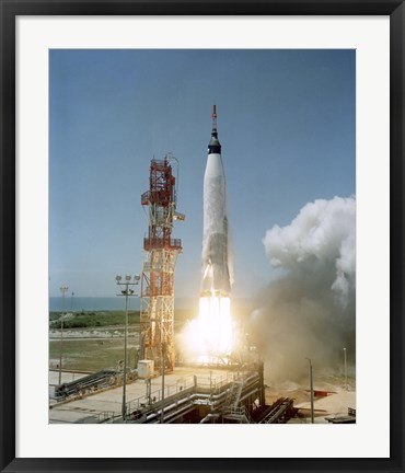 Framed View of the Mercury-Atlas 3 liftoff from Cape Canaveral, Florida Print
