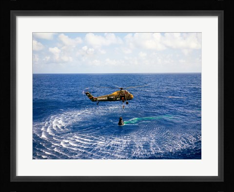 Framed Astronaut is Rescued by a US Marine Helicopter Print
