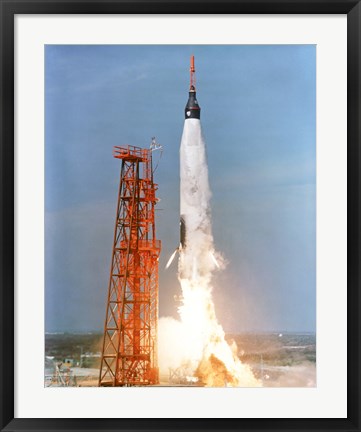 Framed View of the liftoff of Mercury-Atlas 5 from Kennedy Space Center, Florida Print