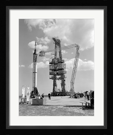 Framed Mercury-Redstone 3 Prelaunch Activities on the Mercury 5 Launch Pad Print