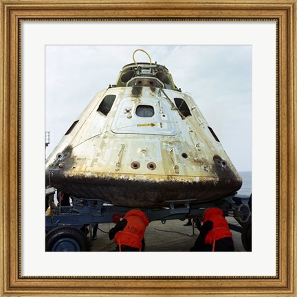 Framed Close-up View of the Apollo 9 Command Module After Recovery Print