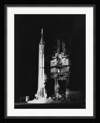 Framed Mercury-Redstone 3 Missile on Launch Pad, Cape Canaveral, Florida Print