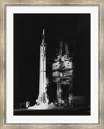 Framed Mercury-Redstone 3 Missile on Launch Pad, Cape Canaveral, Florida Print