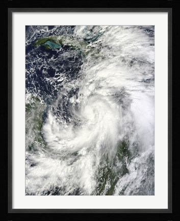 Framed Tropical Storm Sandy Hovering over the Caribbean Sea Print