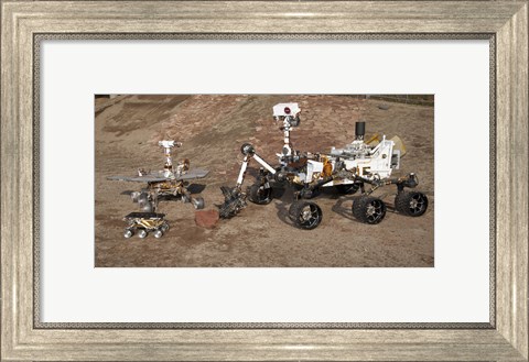Framed Third Generations of Mars Rovers Print