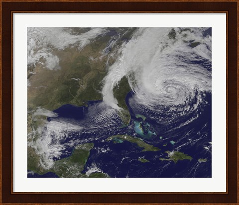 Framed Hurricane Sandy and the East Coast Print