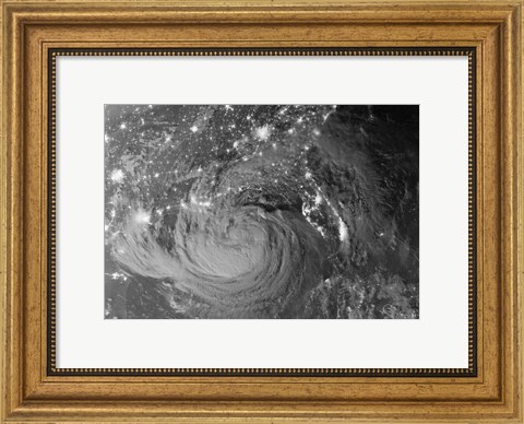 Framed Nighttime view of Tropical Storm Isaac Print
