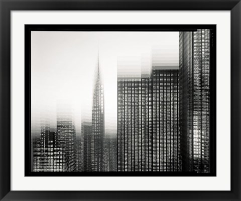 Framed Chrysler Building Motion Landscape #1 Print