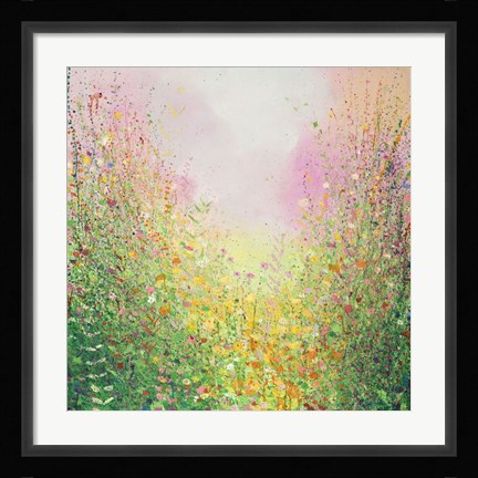 Framed Rose and Lime Print