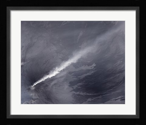 Framed Plume of Ash, Steam, and other Volcanic Gases stream from Klyuchevskaya Volcano Print