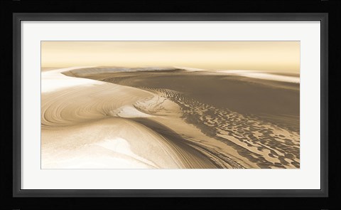 Framed Chasma Boreale, a Flat-Floored Valley on Mars' North Polar Ice Cap Print