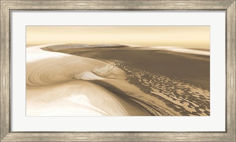 Framed Chasma Boreale, a Flat-Floored Valley on Mars&#39; North Polar Ice Cap Print