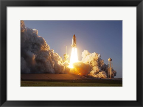 Framed Space Shuttle Discovery lifts off from its Launch Pad at Kennedy Space Center, Florida Print