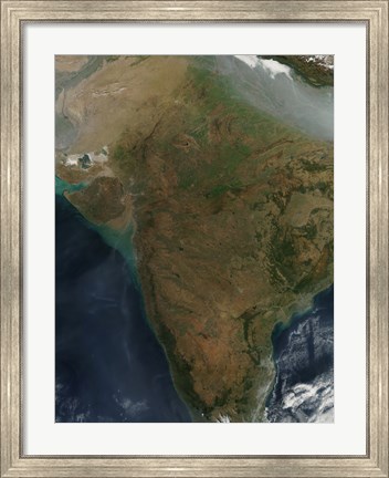 Framed Satellite View of Central India Print