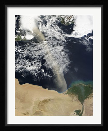 Framed Dust Plume Stretches Across the Mediterranean Sea Print