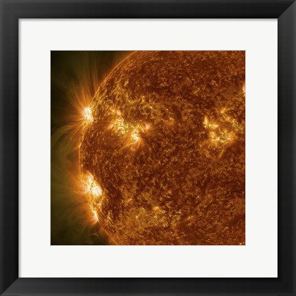 Framed Sun Showing Solar Activity Print